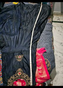 Long Gown Dress With Banarasi Dupatta