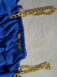 Zara Blue Chain Strap Top