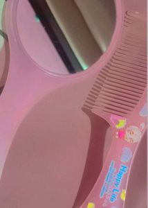 Combo Of Hair Comb With Mirror Set