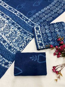 Indigo Block Print Dress Material