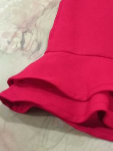 Red Ruffle Sleeve Top