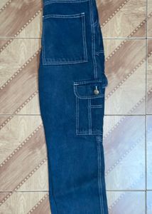 Blue Denim Cargo Pants