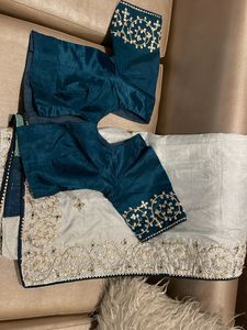 Beautiful Saree With Handwork Gotta Patti