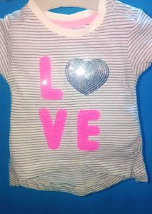 Cute WOW MOM Striped Tee