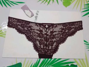 (800)Burgundy Lace G-String Thong Underwear