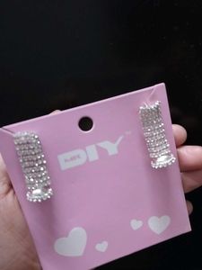 Silver A D Stone Earrings
