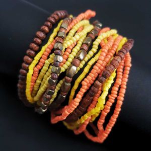 Yellow Hippie Bracelet Stack
