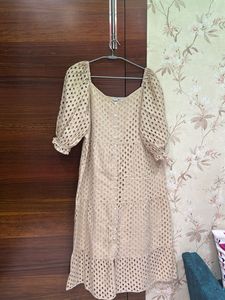 Eyelet Puff Sleeve Dress