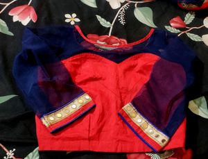 Peacock Mirror Work Saree