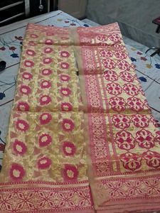 Pink Banarasi Dress Material