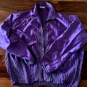 Purple Textured Button-Down Top