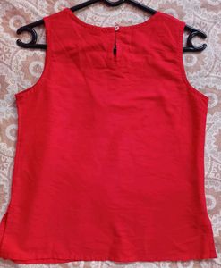 Red Embroidered Top