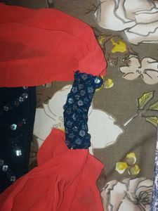 Red &amp; Black Lehenga Choli Set