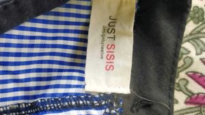 Striped Blouse with Black Trim