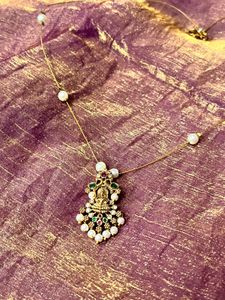 Elegant Pearl Lakshmi Pendant Necklace