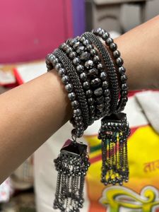 Gunmetal Charm Bracelet Stack
