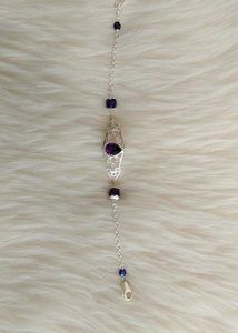 Silver Bracelet with Purple Gem