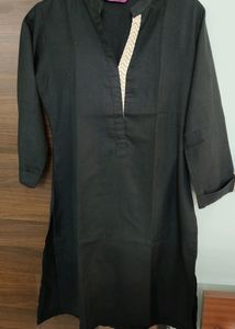 Cotton Black Kurta