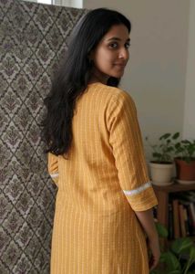 Mustard Striped Kurta