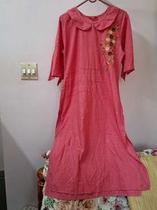 Embroidered Peter Pan Collar Kurti
