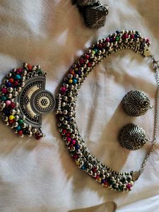 Silver Jhumka Earrings