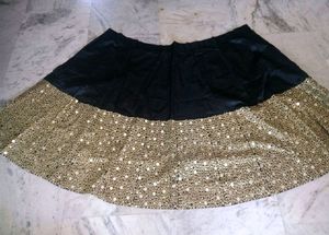Black Semi-stitched Lehenga