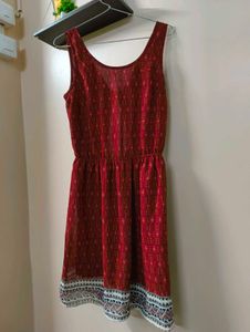 Red Printed Dress