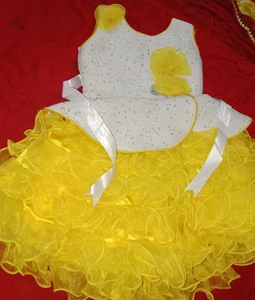 Yellow & White Barbie Dress