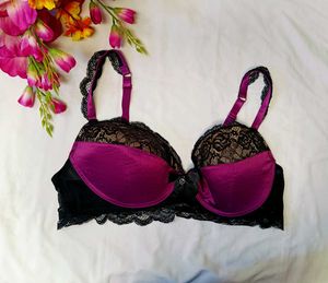 🇳🇿🔥💫Elegant Purple &amp; Black Lace Bra Large Size