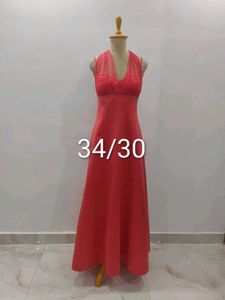 Elegant Coral Maxi Dress