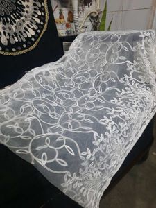 Red Bandhani Sari with Silver Border