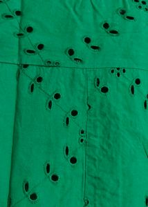 Green Casual  Funky Embroidered Top