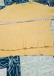Yellow Knit Pullover Sweater
