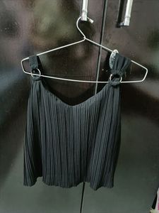 Black Ruffles Beachy Top