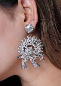 Silver Krishna Earrings
