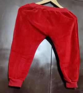 Maroon Velvet Pajami For 3-4 Year Boy