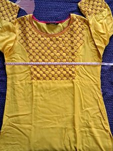 Yellow Embroidered Kurta