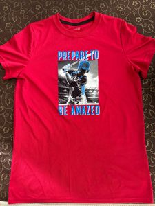 Printed Red Imported fabric tee