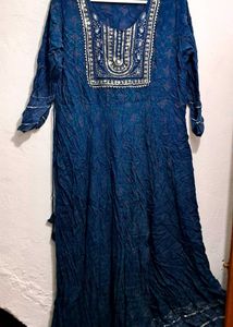 Blue Embroidered Dress