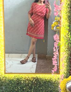Red Printed Dress