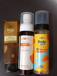 plum combo face toner foot cream and body mist