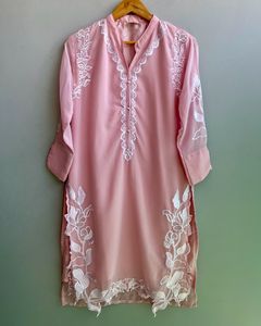 Pakistani 3 Piece Baby Pink Suit Set