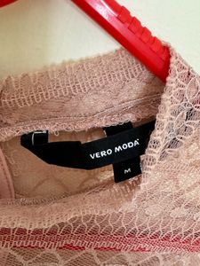 Vero Moda Baby Pink Full Sleeve Dress