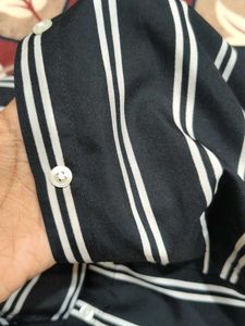 Striped High Neck Top
