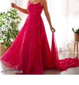 Elegant Pink Ethnic Gown with Dupatta