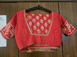 Brand New Cotton Bagru Print Saree And Blouse