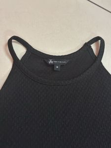 Black Open Shoulder Cropped Top