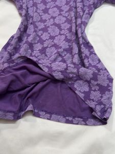 Purple Floral Print Top