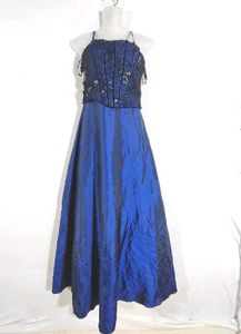 Navy Blue And Royal Contrast Beautiful Western Dre