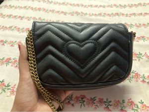 Gucci Black Leather GG Marmont Mini Bag